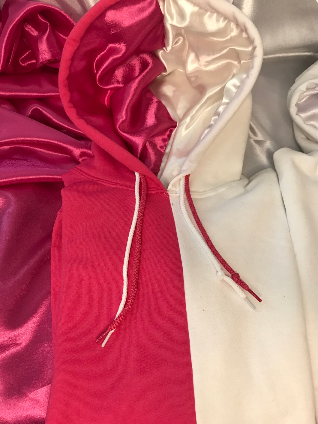 Split Satin Lined Hoodies ™️: Pink Sugar