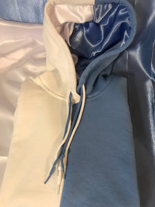 Split Satin Lined Hoodie™️: Haute Suga and Cool Blue